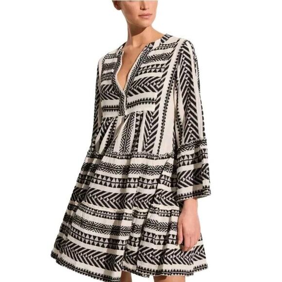 Devotion Twins Ella Embroidered Tunic Dress mini Sz S Small Anthropologie (N - Picture 4 of 9